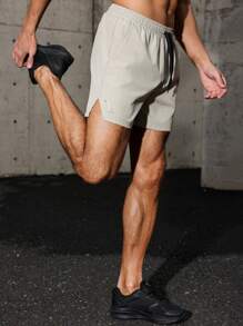 男士速干弹力多口袋户外运动短裤 - 卡其色 - 查看 6