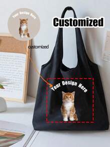 1PC Custom Pet Photos Shoulder Bags, Unique Gifts For Dog Owners, Pet Dog Lovers, Veterinarian, Animal Rescue, Birthday Present With Funny Puppy,For Graduate, Teen Girls, Freshman, Sophomore, Junior & Senior In College, University & High School,Travel Back To School,Weddings,Birthdays,Beaches,Holidays,Personalized Gift Bag,Gift For Pet Mom , Valentine's Day - Multicolor - View 3