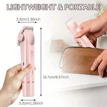 2 In 1 Rechargeable Bikini Trimmer, Women's Shaving Device Electric Razor,  IPX7 Waterproof,400mAh Lithium Battery, Dry And Wet, Men's And Women's Body Hair Remover, USB Rechargeable Lithium Battery, Multi-Purpose Facial Tools, Hair Trimmer, Valentine's Day Gifts For Girlfriends And Lovers - Pink - View 9