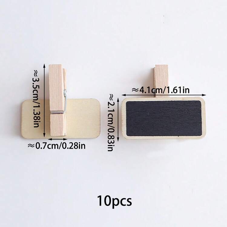 10 st 0,8 * 1,6 tums mini-griffeltavleklämma i trä för PM, anteckningar, livsmedelsmärkning, festdekorationer, mini-griffeltavlor, skolmaterial, skolstart - Multifärgad - Visa 8