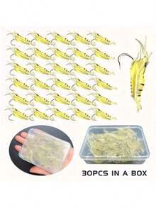 10/20/30 قطعة طعم صيد ربيان حيوي، طعم حيوي مع خطاف، طعم ربيان ناعم صغير للصيد - متعدد الألوان - مشاهدة 6
