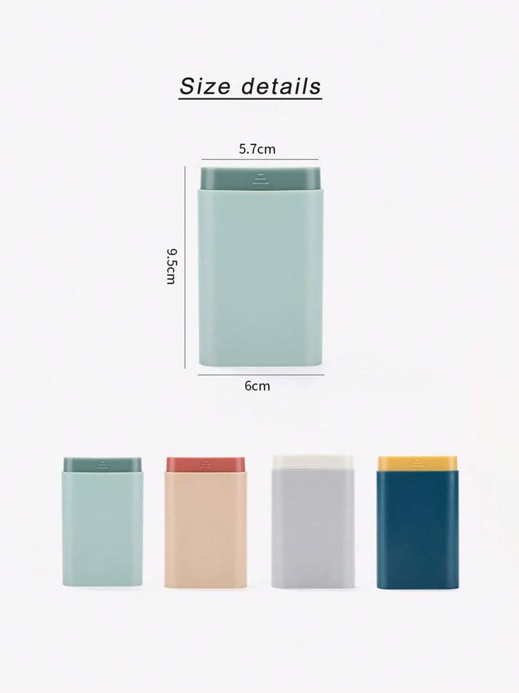 1 pieza Pastillero portátil con bandeja extraíble, organizador de medicamentos de viaje, dispensador de pastillas mini de 7 días - Multicolor - Añade 4