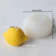 1pc Realistic Lemon-Shaped DIY Candle & Soap Mold - Reusable Plaster Craft Kit For Aromatherapy Candles And Handmade Natural Soaps - White - View 10