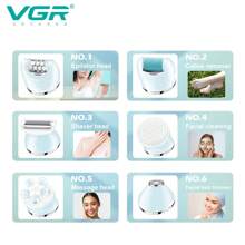 VGR IPX7 Waterproof 6in1 Grooming Kit Lady Shaver Epilator Rechargeable Foot Callus Remover V-733 - Pink - View 7