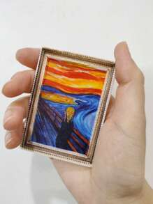 1 件世界名画迷你相框、梵高艺术系列冰箱贴、高端星空创意磁性相框复古 3D 装饰贴纸、旅行纪念品、最佳家居装饰贴纸礼物 - 彩色 - 查看 9