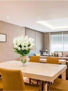 3 件人造 PU 郁金香，逼真纹理假花，适合家庭、办公室、婚礼装饰 - 彩色 - 查看 5