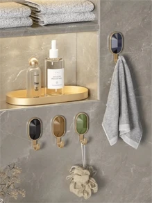 自粘装饰挂钩，重型防损墙钩，无需钻孔，可悬挂衣服/包包，强力粘胶家居浴室装饰 - 彩色 - 查看 6