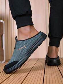 Sandalias deslizantes de malla para hombres, cómodas sandalias casuales de verano antideslizantes para exteriores