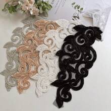 1 Peça Aplique Bordado, Para Acessório de Decoração de Vestido Feminino DIY com Pérolas