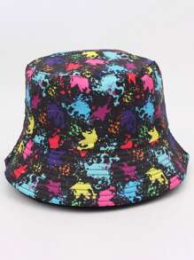 1pc Unisex Painted Graffiti Print Bucket Hat, Versatile Casual Outdoor Bucket Hat Suitable For Everyday Use In Spring And Summer - Graffiti - View 10