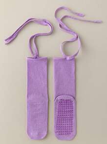 1 Paar rutschfeste Yoga Pilates Ballett Socken mit Kreuzriemen, geeignet für Yoga/Tanz/Sportoutfit, entworfen für Mädchen