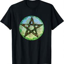Camiseta con pentáculo para hombres y mujeres - Pagano Bruja - Negro - Ver 1