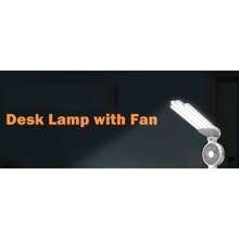 New LED Desk Lamp With Fan, Desk Lamp For College Dorm Room, Desk Lamp With USB Charging Port, Adjustable And Dimming LED Four-Head Desk Light With Clock, Date, Pen Holders, Temperature - A - View 4
