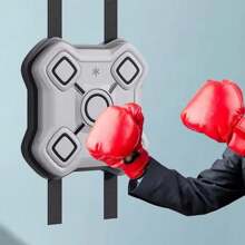 Premium 5-Light Smart Music Boxing Machine With Solid Body And High-Grade PU Material, Anti-Impact And Wear-Resistant - Light Grey - View 3