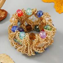 1 pieza Pulsera elástica de lujo y premium, estilo bohemio versátil adecuado para mujeres, bodas, fiestas, playas, reuniones, vacaciones