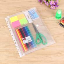 Eagle Binder Pocket, Binder Organizer, 6Pcs, 11 Holes Clear Binder Envelope With Snap Closure, Plastic Binder Folders For 2/3/4/11 Ring Binder Folder, Office Supplies, A4 Size,Back To School,School Supplies