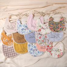 1pc Personalized Embroidery Name Baby Bib, Decorate & Gift For Baby Boy/Girl - Multicolor - View 4