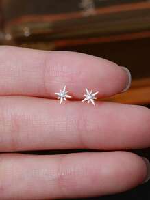 2 pièces/set Boucles d'oreilles clous octogonales en cubique de zircone minimalistes, convenant pour le port quotidien des femmes et en cadeau