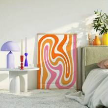 1 Tranh vải đóng khung treo tường, tranh áp phích, trang trí tường - Tranh áp phích xoáy trừu tượng màu hồng và cam rực rỡ, phong cách retro thập niên 70-90, trang trí phòng ngủ, phòng khách, nhà bếp theo phong cách vintage, tranh nghệ thuật trên vải, quà tặng trang trí tường, quà sinh nhật, quà tốt nghiệp. - Nhiều màu - Xem 9