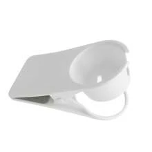 Porte-gobelet de bureau à pince pour économiser de l'espace, grande pince de table multifonctionnelle, support de tasse pour bouteille de boisson, blanc