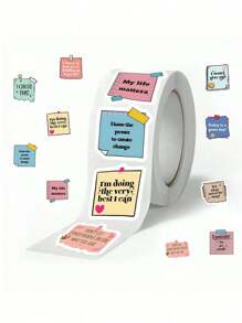 500 Sheets/Roll Self-Affirmation Diary Decorative Stickers, Back-To-School Supplies, School Gifts, Easter Gifts