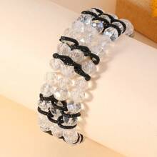 1 قطعة سوار قابل للتكديس من السلسلة المعدنية الألومنيوم المتشابكة ذات التركيبة الكلاسيكية ، مناسب لتنوع طرق ارتداءه لإطلالات المرأة ، مناسب للحفلات والعطلات والشاطئ والاستخدام اليومي