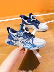 Zapatillas de baloncesto transpirables profesionales para niños, con entresuela de EVA - Parte superior de malla ligera para interiores/exteriores, para niños y niñas de 6 a 12 años, que proporcionan soporte de tobillo y amortiguación dinámica