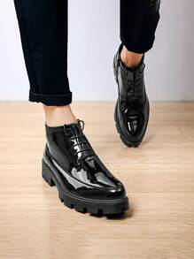 2025 Spring New Chelsea Boots Ankle Boots British Pointed Toe High-Top Leather Shoes For Men, Hairstylist - Black - View 10