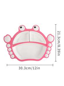 1pc Baby Crab Shaped PP Material Divided Plate, Food Categorized, Suitable For Toddlers Learning To Eat