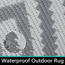 Outdoor Patio Rugs Waterproof Large Plastic Straw Rugs Reversible Portable Picnic Blanket Easy Cleanning Camping Mat Outdoor Area Rug For Garden Balcony Deck - Gris - Ver 3