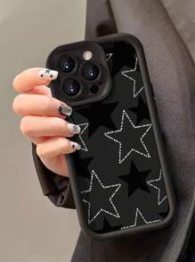 全新高端纹理加厚防摔黑星和白星彩绘手机壳保护套兼容 16/ 16 Pro/ 16 Plus/ 16 Pro Max/ 15 Pro Max、Apple P13、P14、P11、P16 软壳 P12 防摔 XS、XR、7/8P、7/8GES2、Galaxy、Redmi 手机 - 彩色 - 查看 3