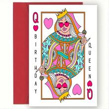 Personalized Stylish Birthday Cards, Queen Of Hearts Birthday Cards With Envelopes, Unique Birthday Cards For Best Friend, Mother, Girlfriend, Daughter, Unusual Things, Cute Aesthetic Items (12cm/4.7in*17cm/6.7in)