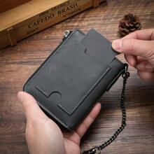 1pc New Men Wallet Vintage Skull Multi-Function Zipper Card Holder Wallet For Young Student Versatile Multi Card Slots Wallet Purse Wallet Mini Wallet Men Wallet Leather Small Wallet - Black - View 7