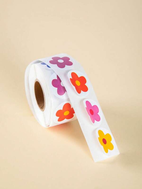 500 Peças Rolo de Adesivos de Flores Fofas. Adesivos, Scrapbook, Diário, Pára-choque de Laptop, Skate, Garrafas de Água, Computador, Telefone, Desenho Animado, Anime, Material Escolar, Volta às Aulas