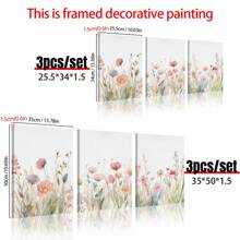 3 件套 3 幅植物花卉帆布艺术印刷品 - 水彩花卉墙壁海报 - 装饰艺术、极简主义、波西米亚风格 - 风景主题 - 适用于客厅、卧室、家庭办公室装饰 - 送给艺术爱好者的完美礼物 - 3pcs - 查看 4