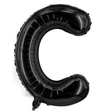 16 英寸黑色字母和数字气球铝箔氦气黑色字母派对气球聚酯薄膜气球字母和数字气球铝箔适用于生日婚礼周年派对装饰 - 黑色 - 查看 12