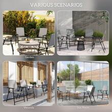 Outsunny 4pcs Rattan Chair Garden Furniture Wicker Foldable Chair Steel Frame For Poolside Garden - Grey - View 7