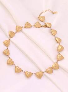 1pc 18k PVD Gold Plated Stainless Steel Hollow Heart Pendant Necklace For Women Silver Golden Color Light Handy Heart Chain Necklaces Party Jewelry Gifts - Necklaces - View 4