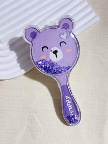 1把可爱卡通透明闪光梳，双面老虎熊猫图案，便携迷你发梳，适合随身携带，发梳，梳子，美发工具，美发产品和配件，理发店美容旅行必备，返校季，旅行度假必备，女士美发配件，刷子，发刷，梳子，解结梳，发刷，木梳，发刷，迷你发刷，解结梳，发刷，卷发刷，美发设备，小梳子，迷你发梳，旅行必备，旅行必备，发型，美发，发刷，背梳，造型刷，卷发刷，边缘刷，发梳，梳子，梳头发，发梳套装，梳头发，卷发梳，解结梳，女士发梳，头发，旅行，美发产品，美发工具，美发用品，理发师，理发师配件，理发店，美发设备