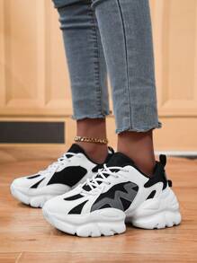 Tênis Chunky Feminino, Respirável Versátil Casual Moda Estudante Esportes Tênis de Corrida