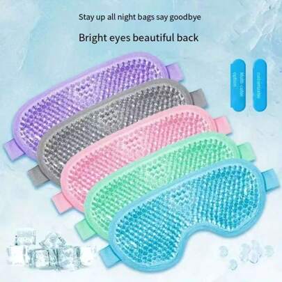 Multi-Color Reusable Gel Eye Mask, Soft Plush Lining, Relieves Dark Circles, Headaches, Stress, Promotes Deep Sleep, Alleviates Eye Fatigue, Suitable As Holiday, Christmas, Or Valentine's Day Gift