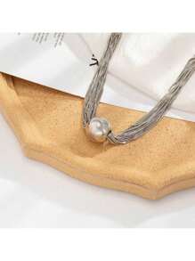 New Exaggerated Punk Multi-Layer Chain Pendant Niche Minimalist Geometric Sphere Personalized Necklace Jewelry - Multicolor - View 5