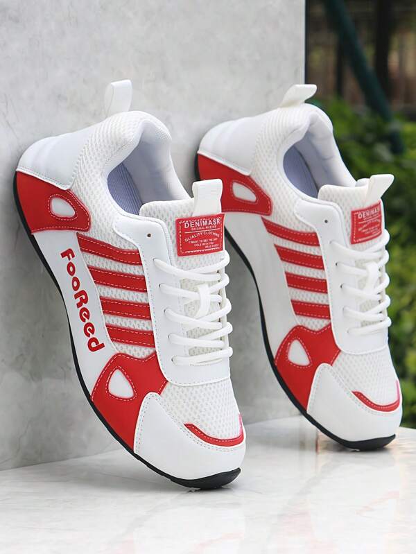 Men's Breathable Mesh Casual Sports Shoes, Students Versatile Rubber Sole Running Sneakers, Comfortable Non-Slip Travel Footwear, All Seasons