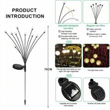 NetHong 2x 10LED Solar Light Garden Firefly Lights Swaying Path Lamp Outdoor Waterproof - 10LED-warm Light - View 2