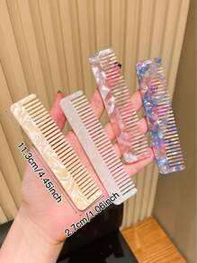 1 pieza Accesorio para el cabello, versátil y sencillo, varios colores, peine mediano, fácil de llevar y colocar en el bolso, para damas - Multicolor - Ver 5