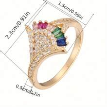 1pc Women's Elegant & Classy Fashionable Ring Inlaid With Synthetic Zirconia, Suitable For Daily Wear, Dates, Work, Versatile