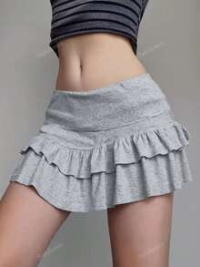 Y2K Style Flare Mini Skirt, Sexy Pleated High Waist A-Line Skirt, Fashionable Versatile For Summer