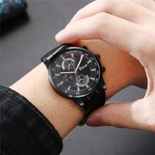 3-Piece Set: Fashionable Men's Alloy Strap Quartz Watch, Suitable For Daily Life, Can Be Used As Gift + Wallet + 33pcs Bead Bracelet
