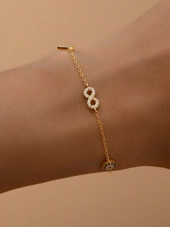 EleRunis 1 件 18K 镀金蝴蝶方晶锆石手链 925 纯银蝴蝶诞生石水晶首饰适合女士母亲妻子女友