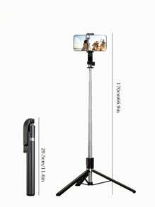 66.9" Extendable Wireless Remote Control Selfie Stick With LED Fill Light, Foldable Phone Tripod, Compatible With IOS And Android Smartphones, Suitable For Live Streaming, Makeup, Parties, Summer Vacation, Travel, Outdoor Activities - Multicolor - View 8